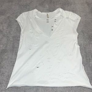 Emma and Sam distressed white top